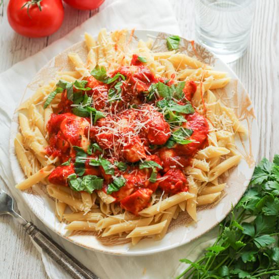 Lighter Chicken Mozzerella Penne