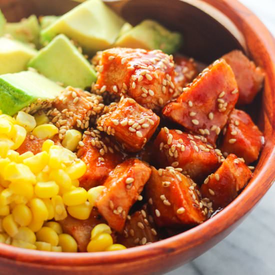 Sriracha Chicken and Avocado Bowl