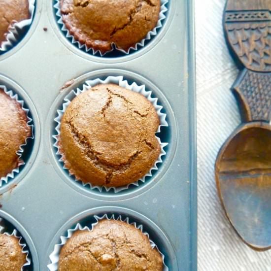 Chestnut Flour Gingerbread Muffins