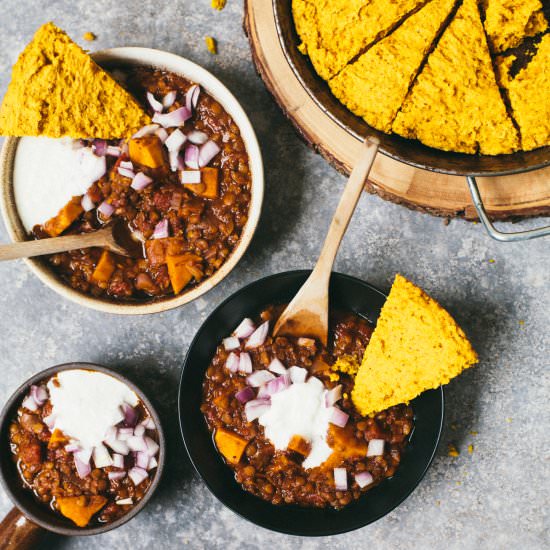 Lentil and Sweet Potato Chili