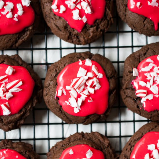 Chocolate Peppermint Cream Cookies