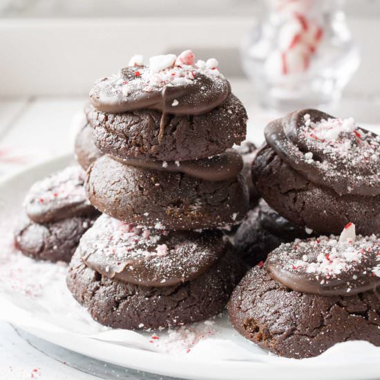Vegan Candy Cane Brownie Bites