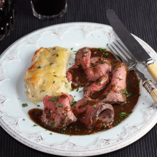 Roast Beef with Scalloped Potatoes