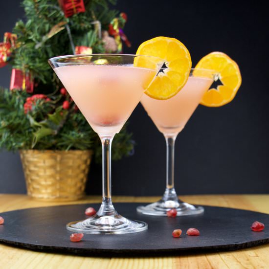 Pomegranate-mandarin vodka martini