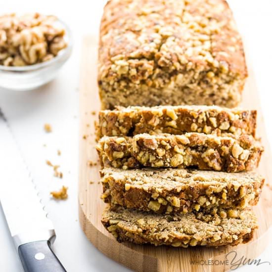 Low Carb Banana Bread (Paleo, GF)