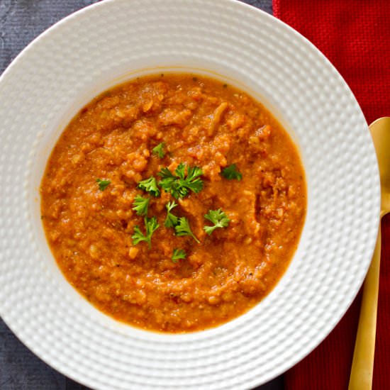Creamy Tomato Lentil Soup