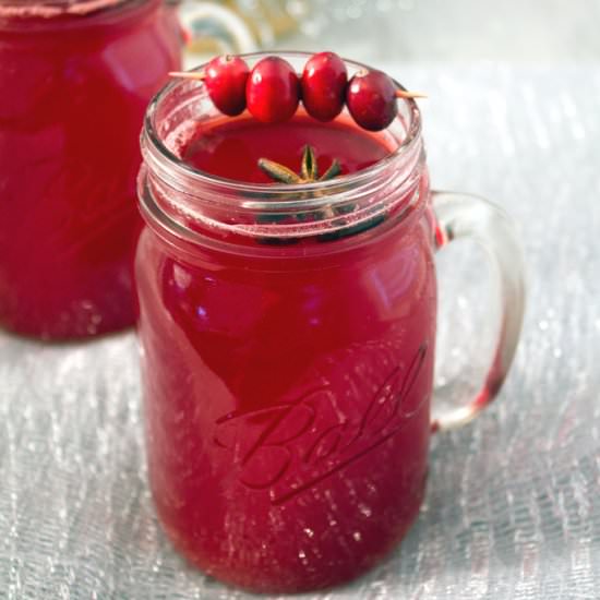 Hot Spiced Cranberry Cocktail