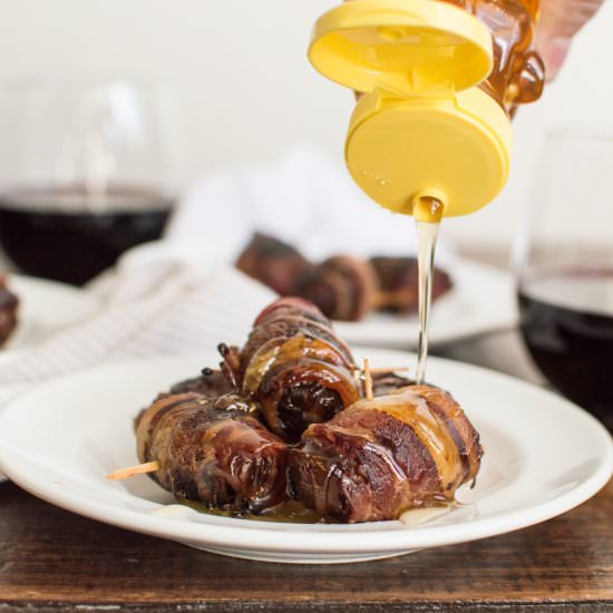 Bacon-Wrapped Dates with Cheese