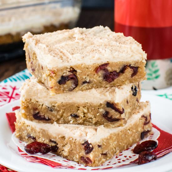 Frosted Cranberry Apple Butter Bars