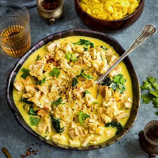 Leftover turkey Korma curry