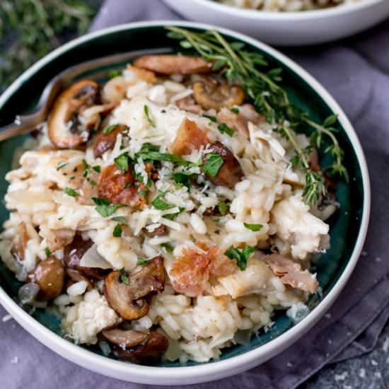 Turkey, Mushroom Pancetta Risotto