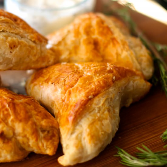 Lamb Mushroom Puff Pastry Triangles