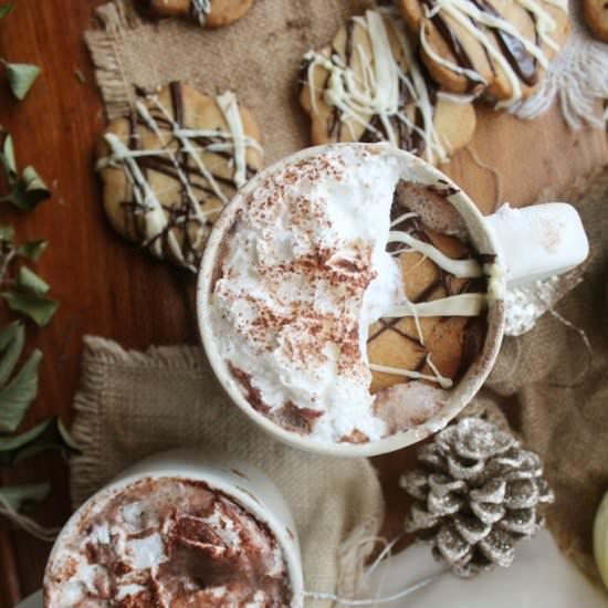 pb hot chocolate + pb shortbread