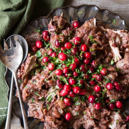Slow Cooker Cranberry Pork Shoulder