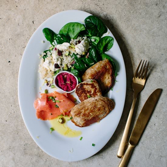 Blinis with a Lemon Couscous