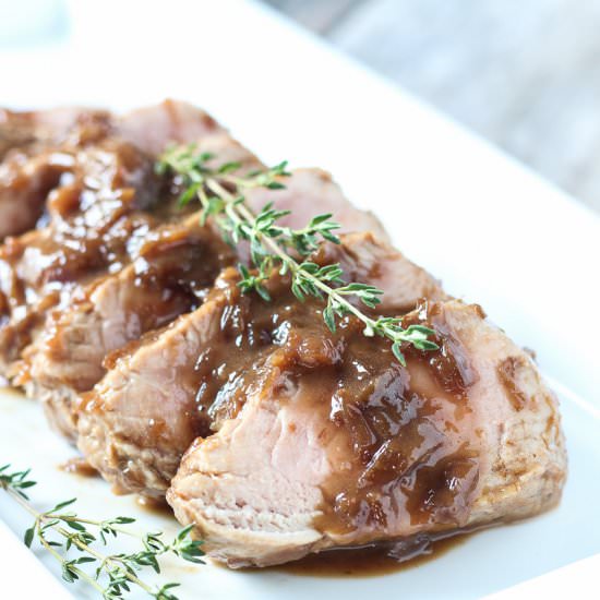 French Onion Soup Pork Tenderloin