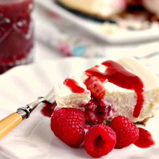 Baked Raspberry Cheesecake