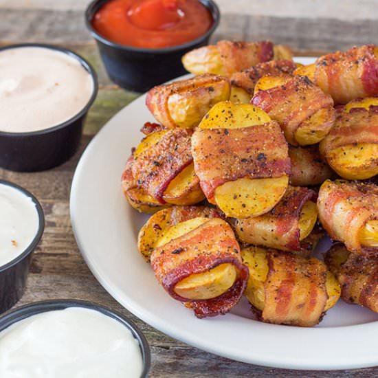 Bacon Wrapped Baby Potato Bites