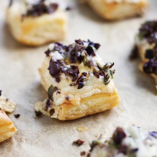 Olive and Gruyere Puff Pastry Tarts