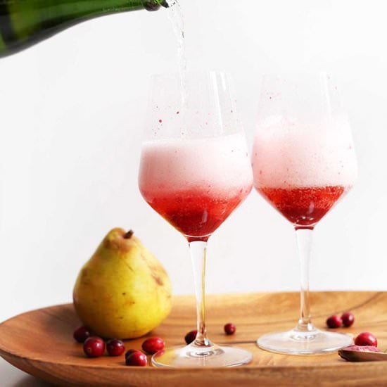 Pear Cranberry Champagne Cocktails