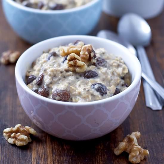 GF Oatmeal Raisin Overnight Oats