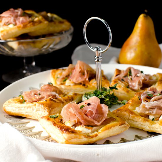 Pear Prosciutto Pastry Tarts