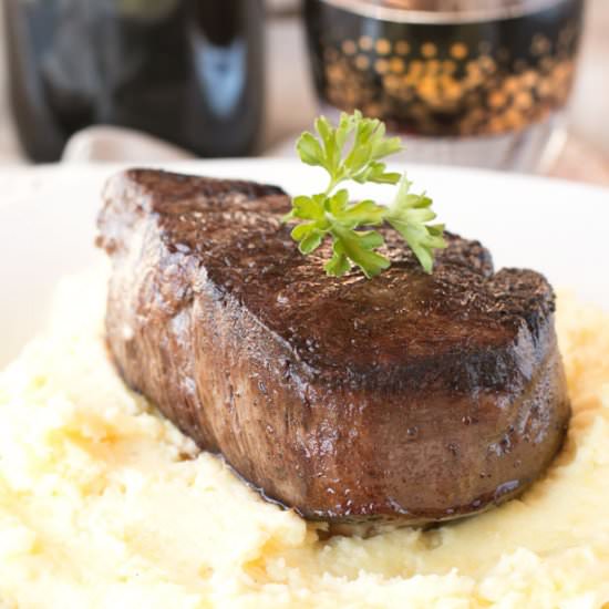 Filet Mignon with Truffled Potatoes
