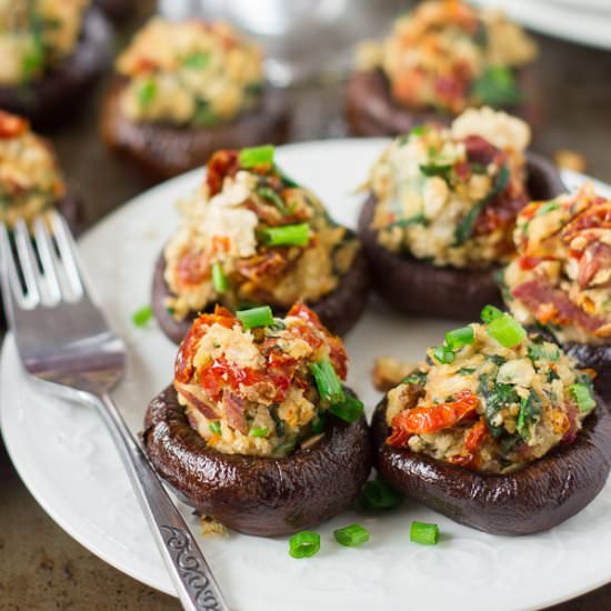 Sun-Dried Tomato Stuffed Mushrooms