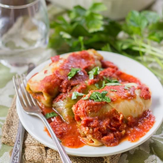 Vegan Stuffed Cabbage Rolls