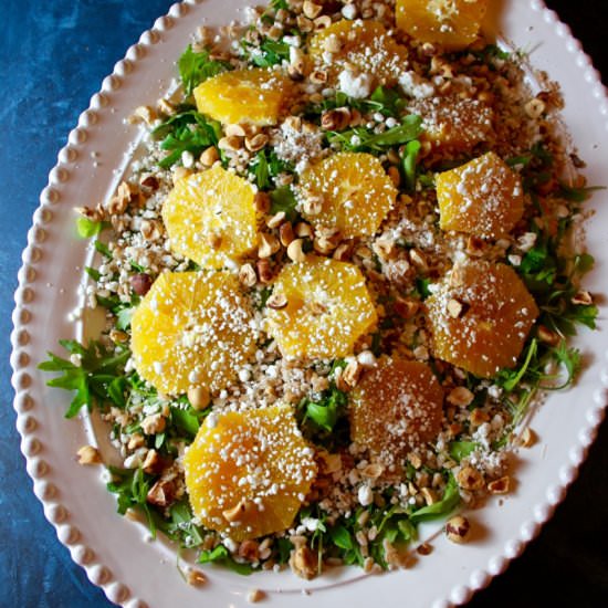 Salad w/ Oranges, Farro, & Hazelnut