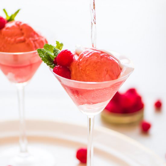 Raspberry Champagne Float