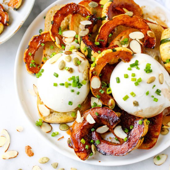 Burrata Toasts with Delicata Squash