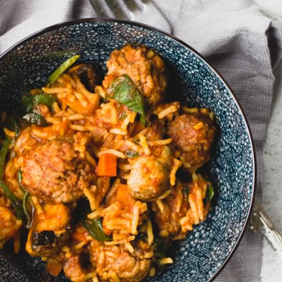 Paella-style Basmati & Meatballs