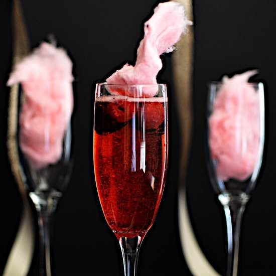 Cotton Candy Champagne Flutes