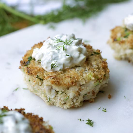 Crab Cake with Homemade Tartar Sauce