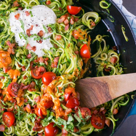Zucchini Noodles with Cream Sauce