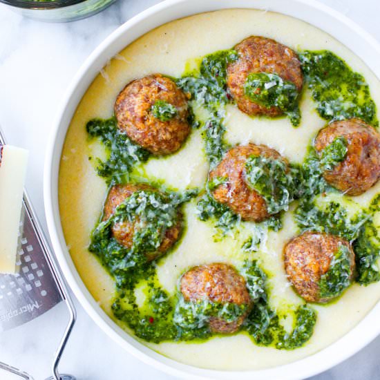Lamb Meatballs and Polenta