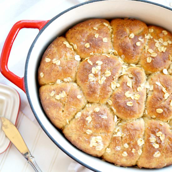 No-Knead Oatmeal Rolls