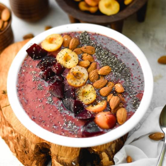 Cherry Plum Chia Almond Smoothie Bo