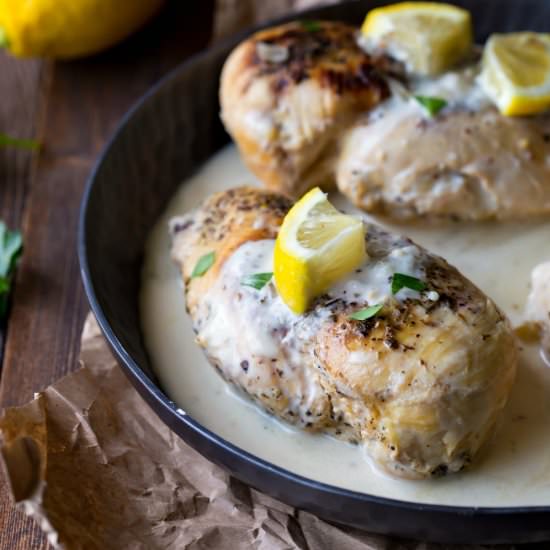 Crock Pot Creamy Lemon Chicken