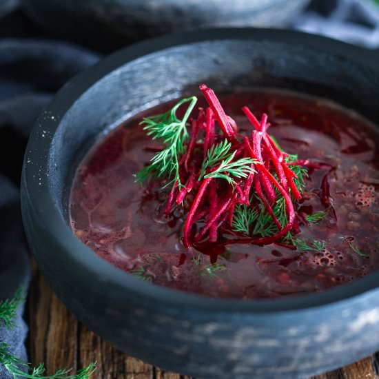 Detox Lentil Beet Broth Soup