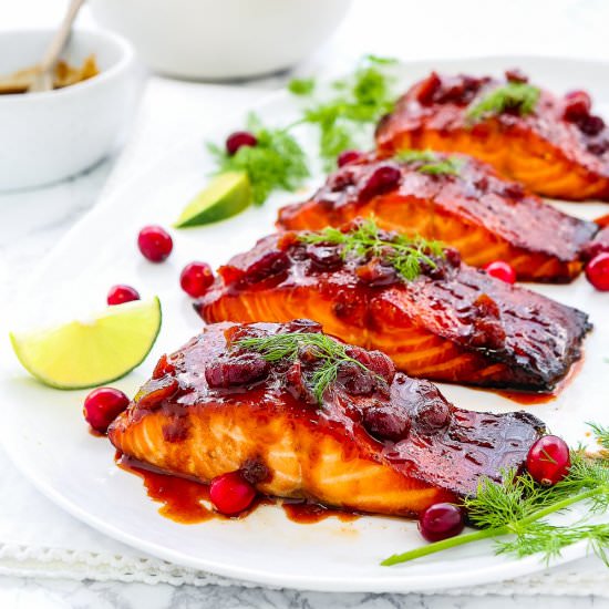Cranberry Honey Glazed Salmon