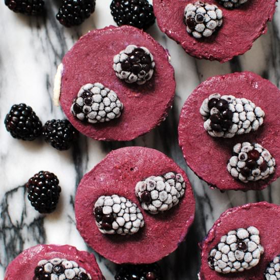 Raw Blackberry Cheesecakes