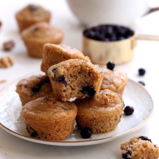 Blueberry Walnut Pancake Muffins