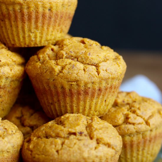 Vegan Pumpkin Cornbread Muffins