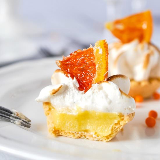 Candied Cara Cara Orange Curd Tarts