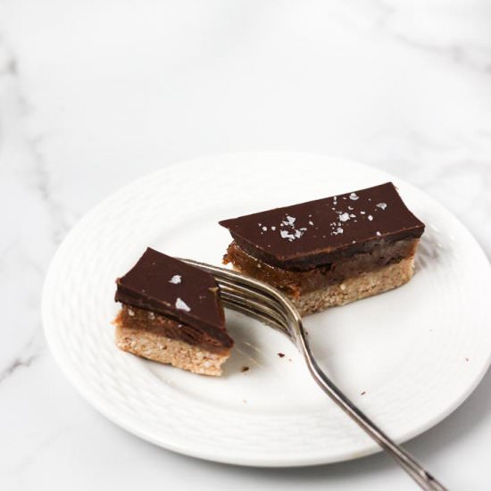 Salted Almond Caramel Slice