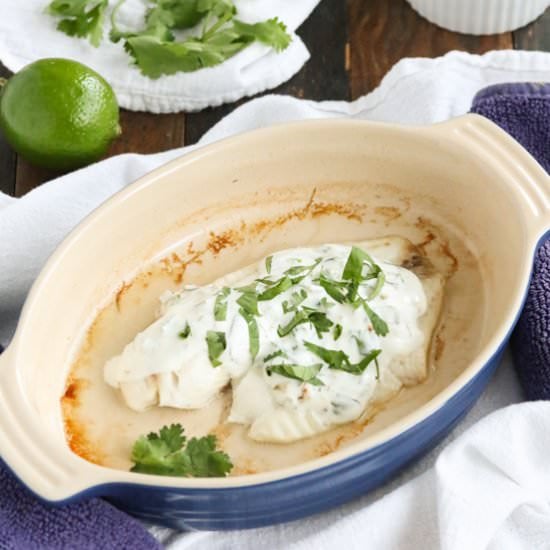 Tilapia with Cilantro Yogurt Sauce