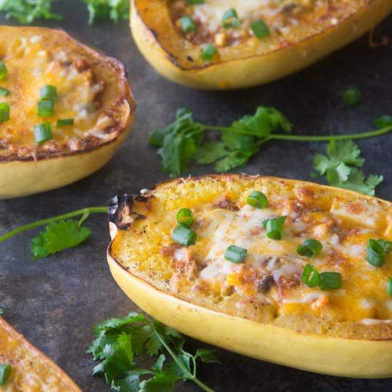 Enchilada Stuffed Spaghetti Squash