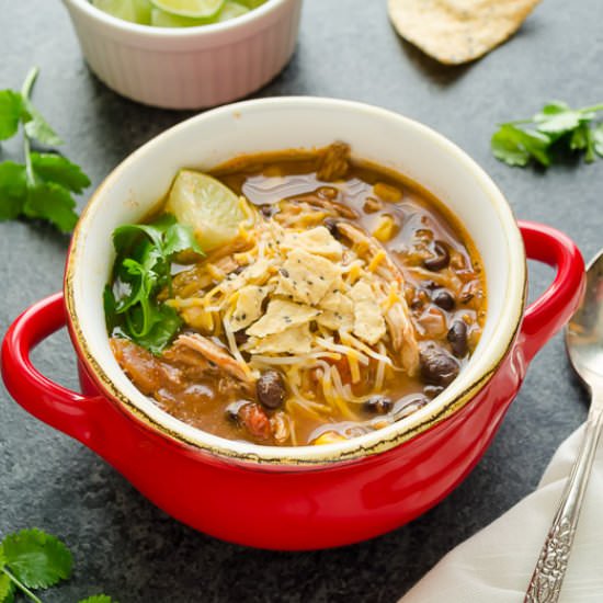 Slow Cooker Chicken Tortilla Soup